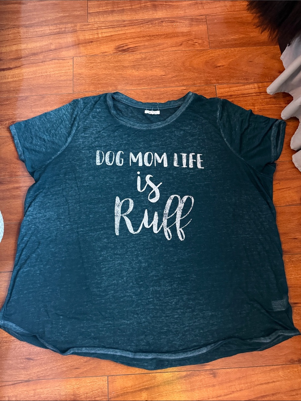 Maurices Teal Blue 'Dog Mom Life is Ruff' Short Sleeve Tee